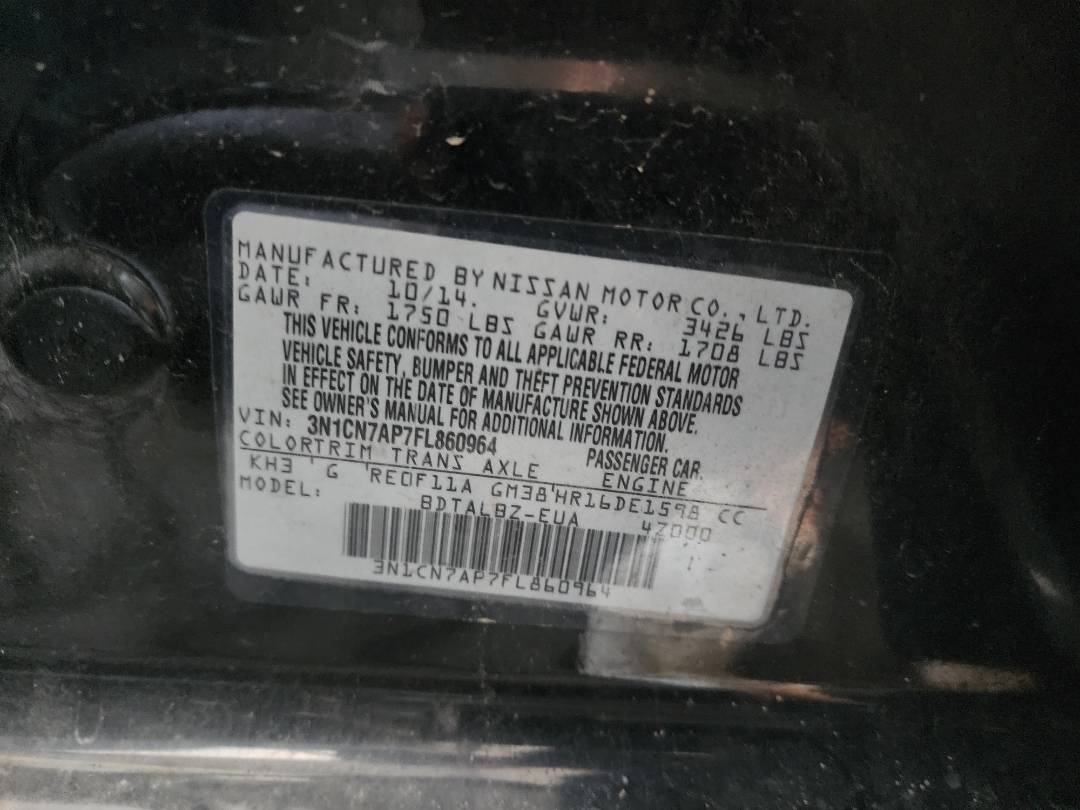 2015 NISSAN VERSA — 156169 Miles — Lot 76673393 - Marhaba Auctions Used Cars - Image 5