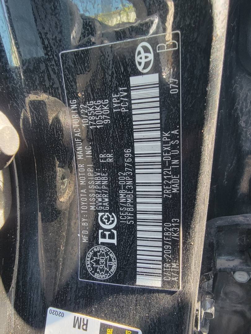 2022 TOYOTA COROLLA — 88893 KM — Lot BE3NP377696 — Main - Marhaba Auctions Used Cars - Image 10