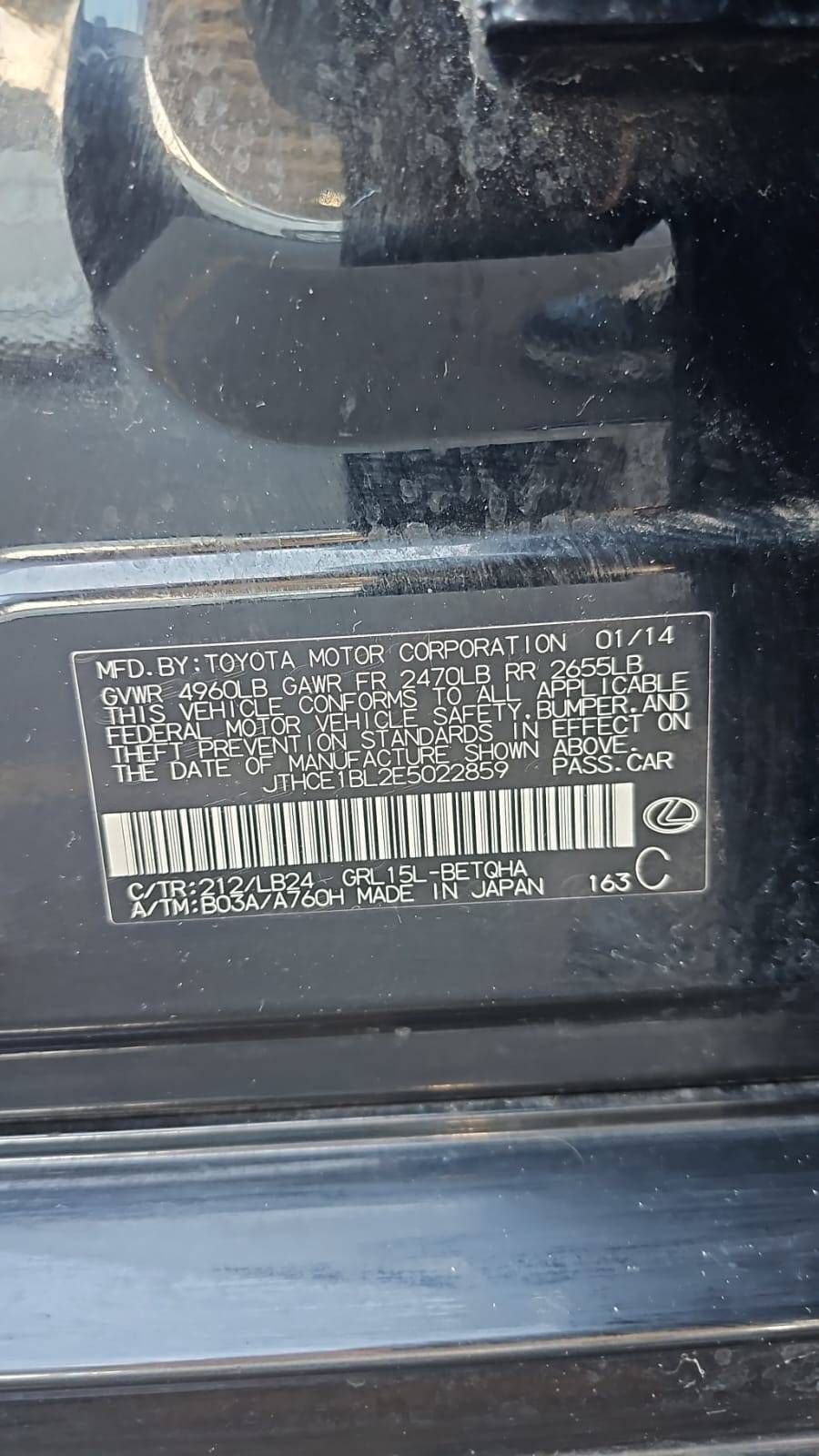 LEXUS GS 350 2014 - Marhaba Auction Used Cars - Image 3