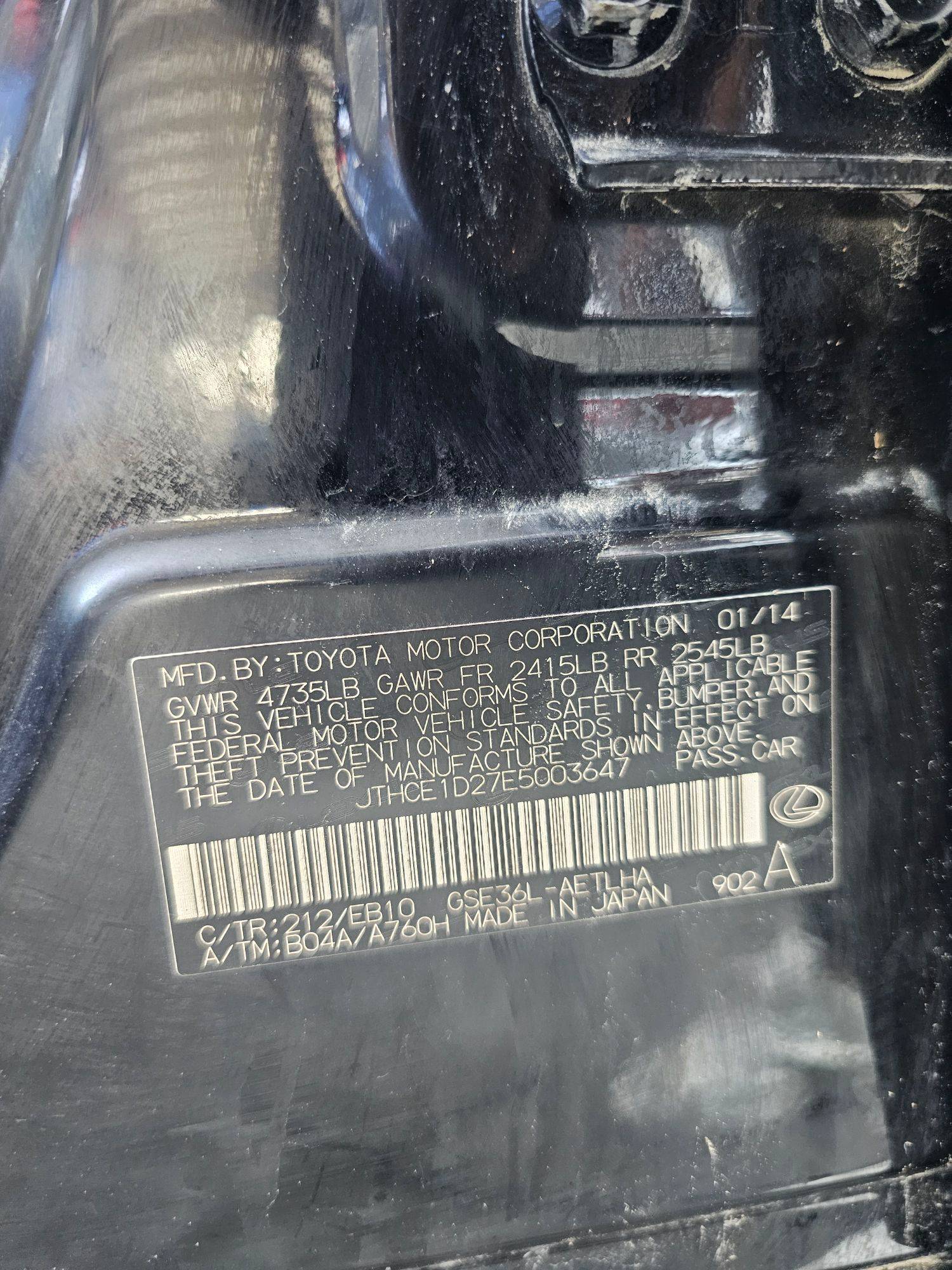 2014 LEXUS IS 350 F SPORT — 149915 Miles — Lot E5003647 — Souq - Marhaba Auctions Used Cars - Image 10