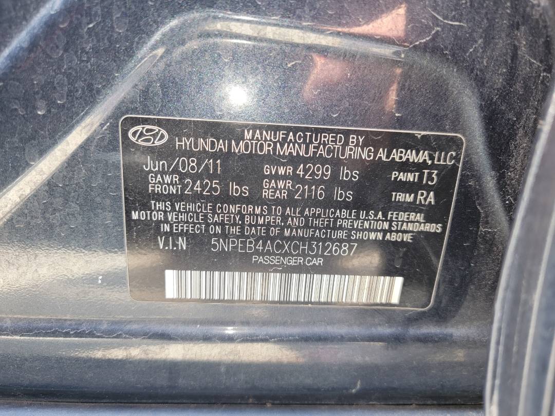 2012 HYUNDAI SONATA — 134483 Miles — Lot 38536459 - Marhaba Auctions Used Cars - Image 8