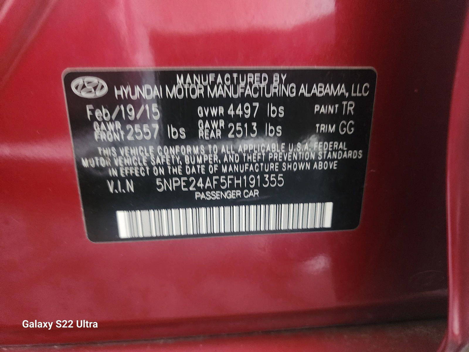 2015 HYUNDAI SONATA — 139944 Miles — Lot 82286033 - Marhaba Auctions Used Cars - Image 9