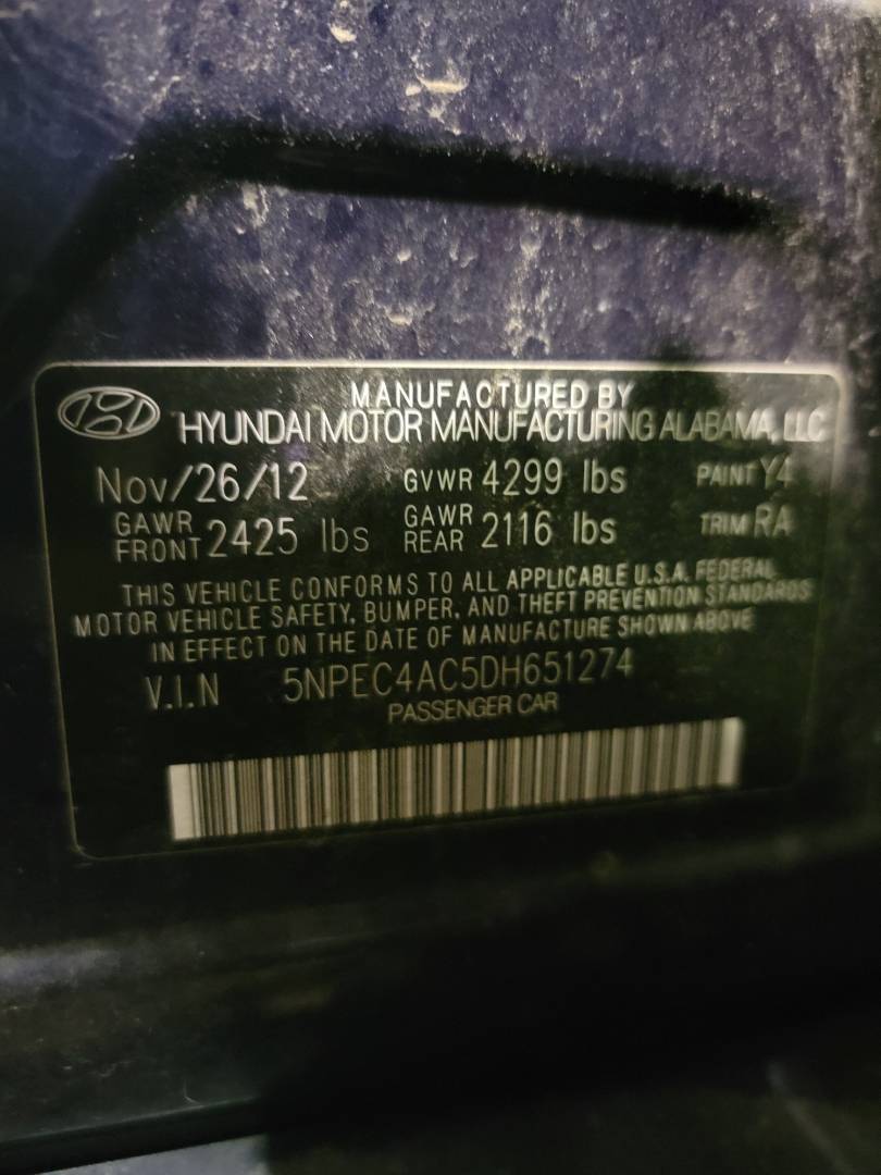 2013 HYUNDAI SONATA — 209367 Miles — Lot 53929763 - Marhaba Auctions Used Cars - Image 10