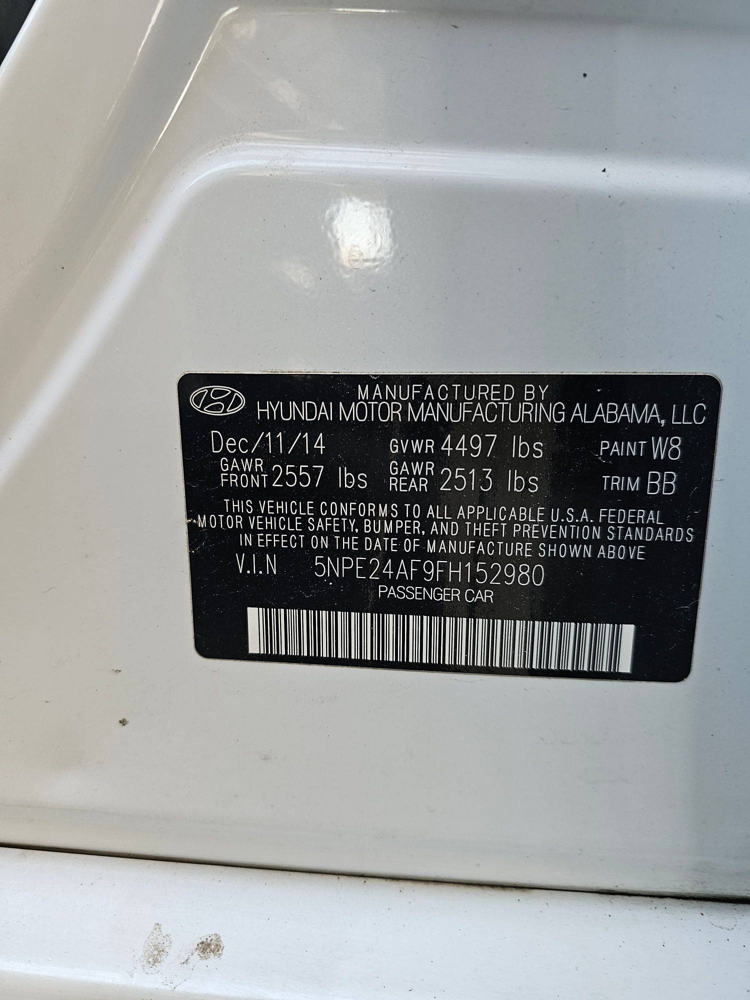 HYUNDAI SONATA 2015 - Marhaba Auction Used Cars - Image 12