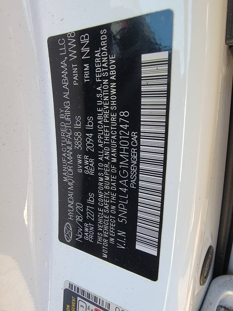 2021 HYUNDAI ELANTRA — 45800 Miles — Lot 76689733 - Marhaba Auctions Used Cars - Image 10