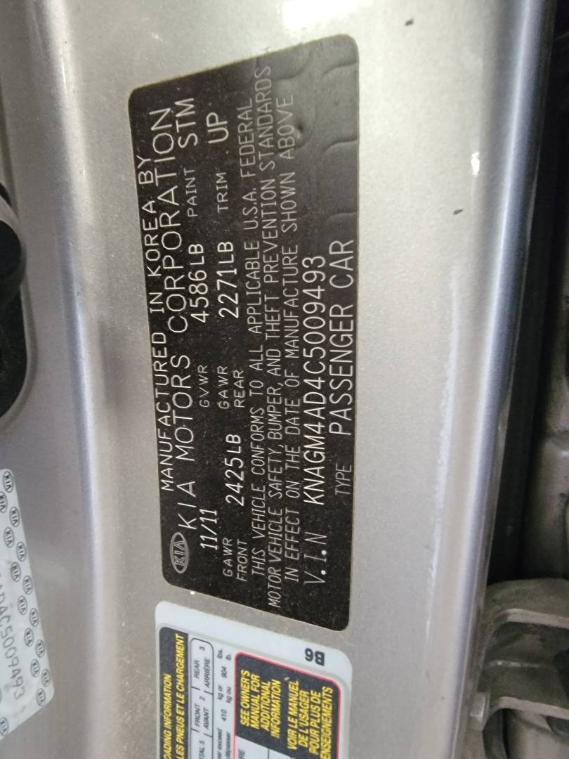 2012 KIA OPTIMA — 179019 Miles — Lot C5009493 — Main - Marhaba Auctions Used Cars - Image 10