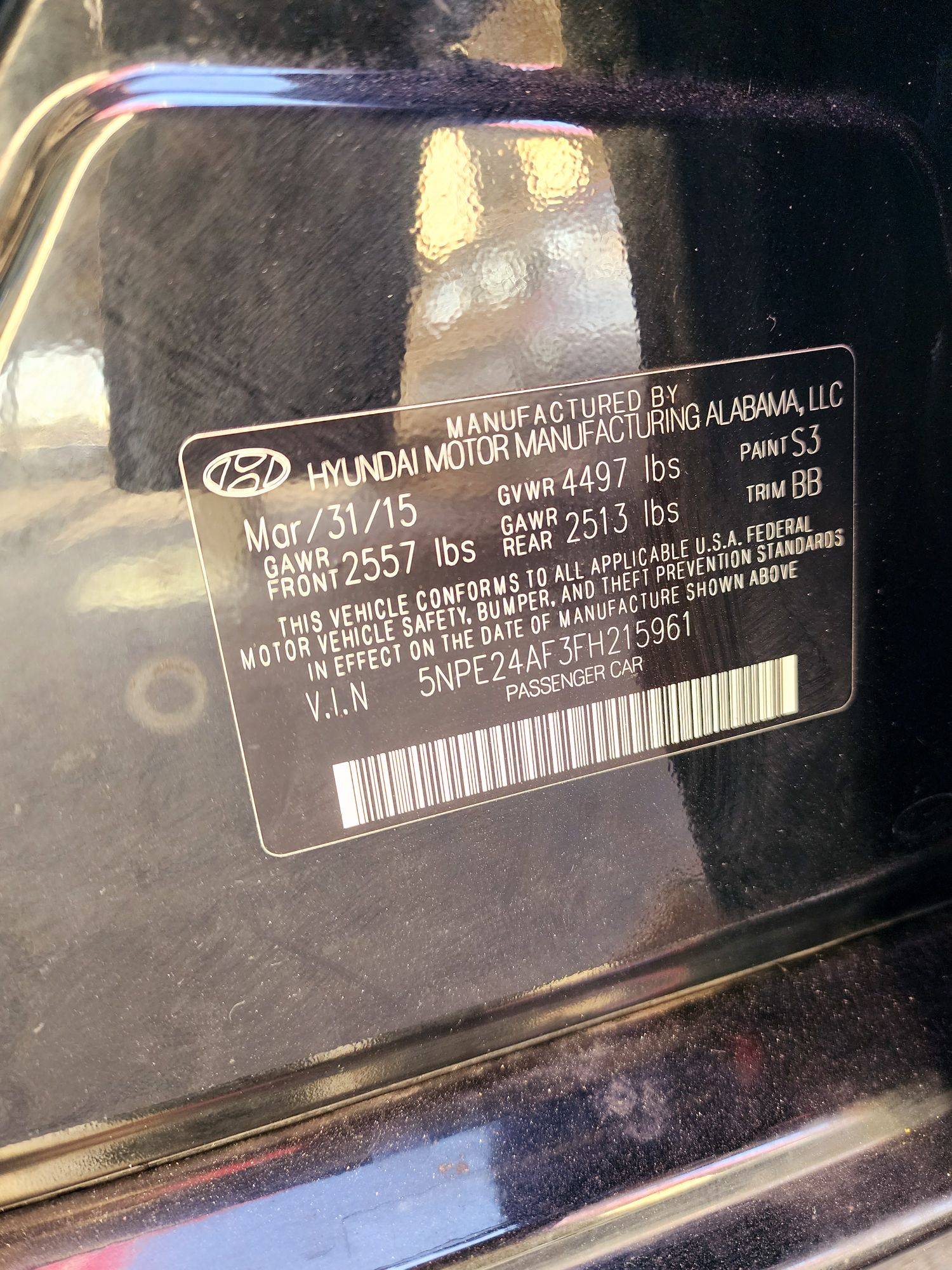 2015 HYUNDAI SONATA — 169566 Miles — Lot 215961 — Souq - Marhaba Auctions Used Cars - Image 9