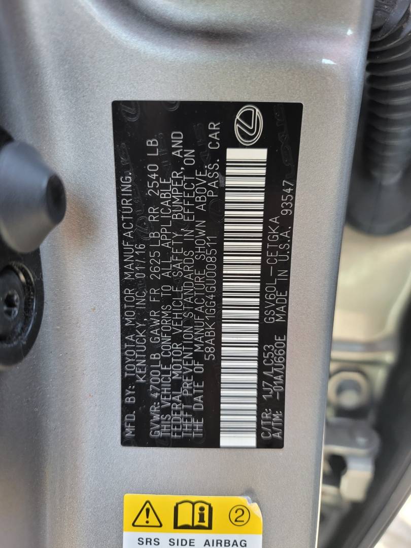 2016 LEXUS ES 350 — 109343 Miles — Lot U008511 — Main - Marhaba Auctions Used Cars - Image 9