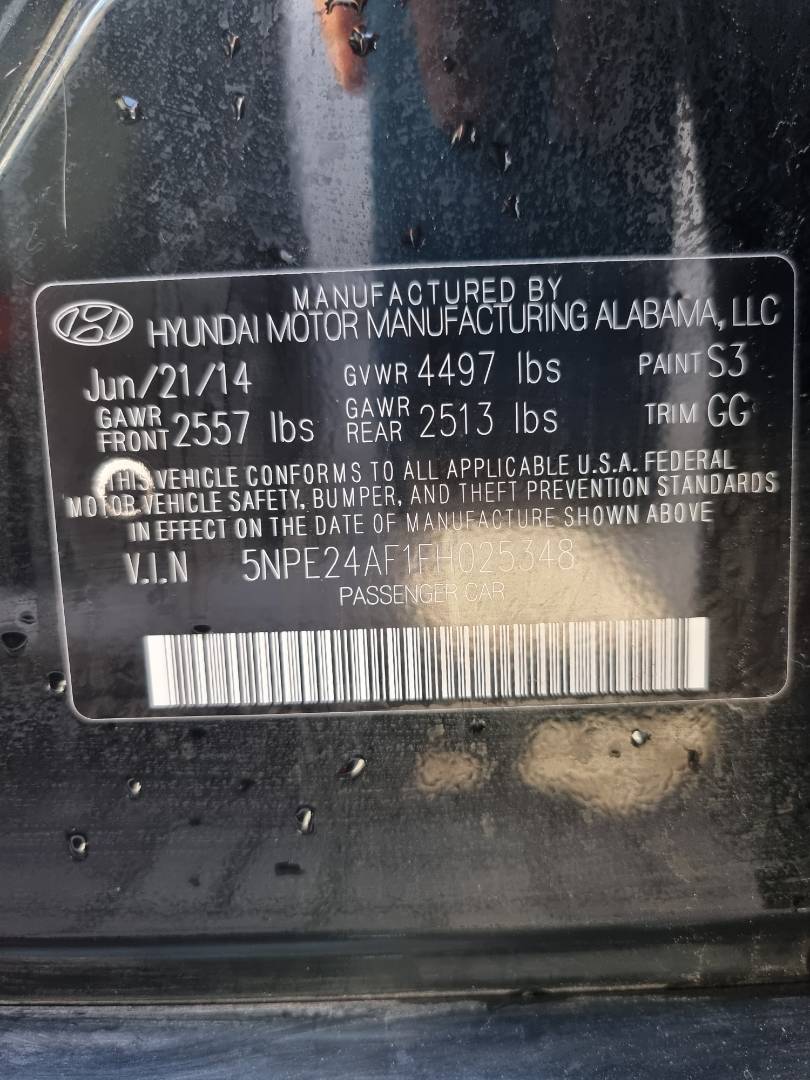 2015 HYUNDAI SONATA — 97839 Miles — Lot 215478 — Souq - Marhaba Auctions Used Cars - Image 9