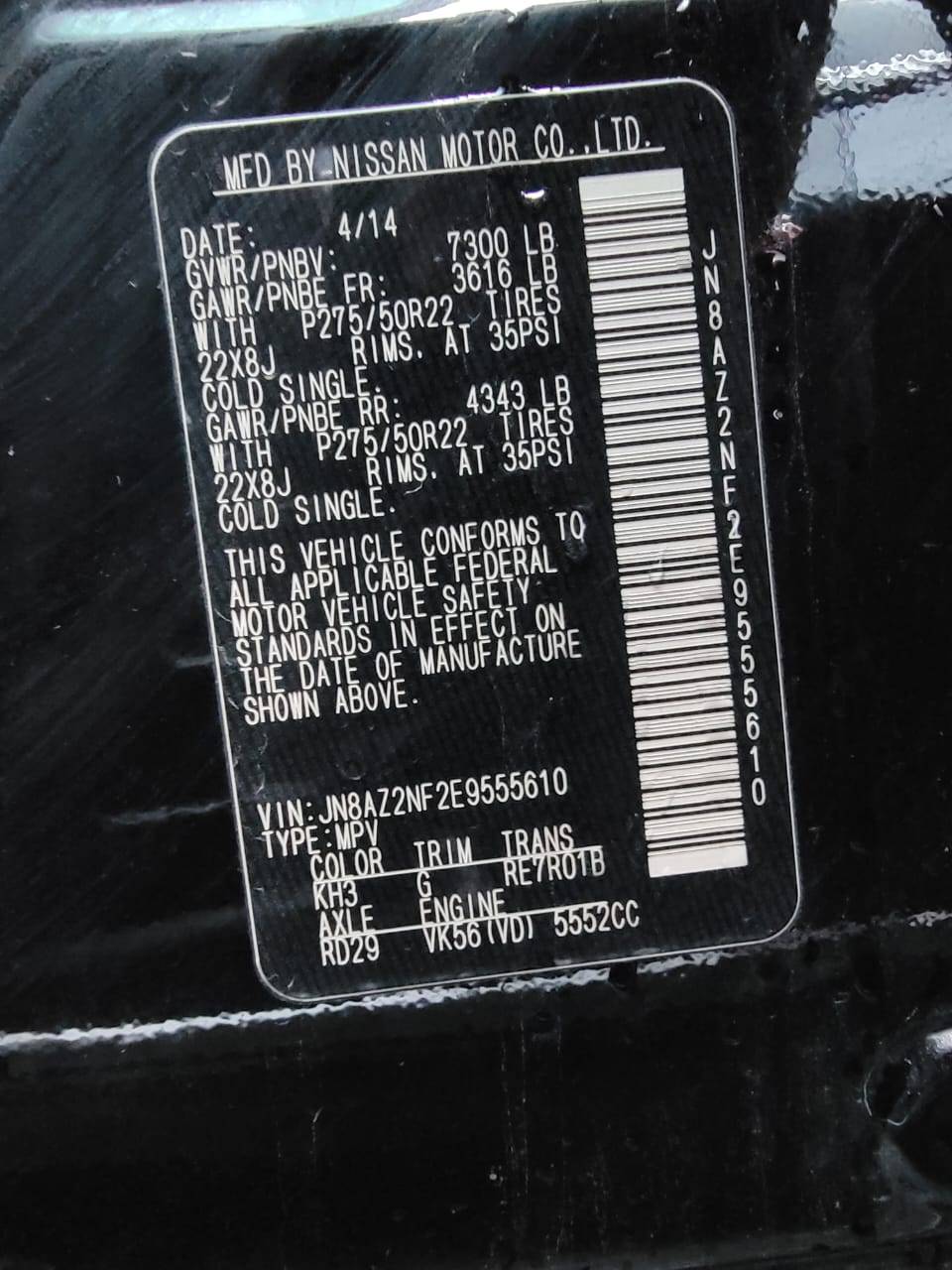 INFINITI QX80 2014 - Marhaba Auction Used Cars - Image 9