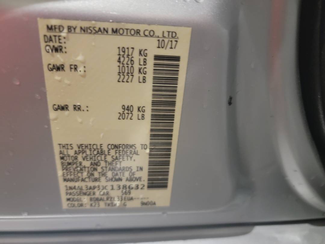 2018 NISSAN ALTIMA — 92462 Miles — Lot 138632 - Marhaba Auctions Used Cars - Image 8