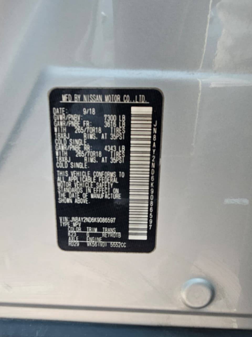 NISSAN ARMADA 2019 - Marhaba Auction Used Cars - Image 10