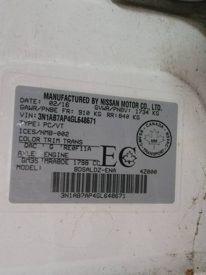 2016 NISSAN SENTRA — 123778 KM — Lot 4GL648671 — Main - Marhaba Auctions Used Cars - Image 9