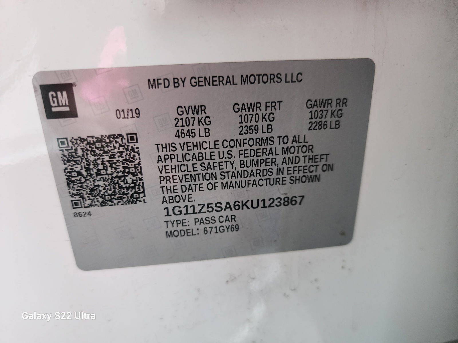 2019 CHEVROLET IMPALA — 162082 Miles — Lot 38669878 — Main - Marhaba Auctions Used Cars - Image 8