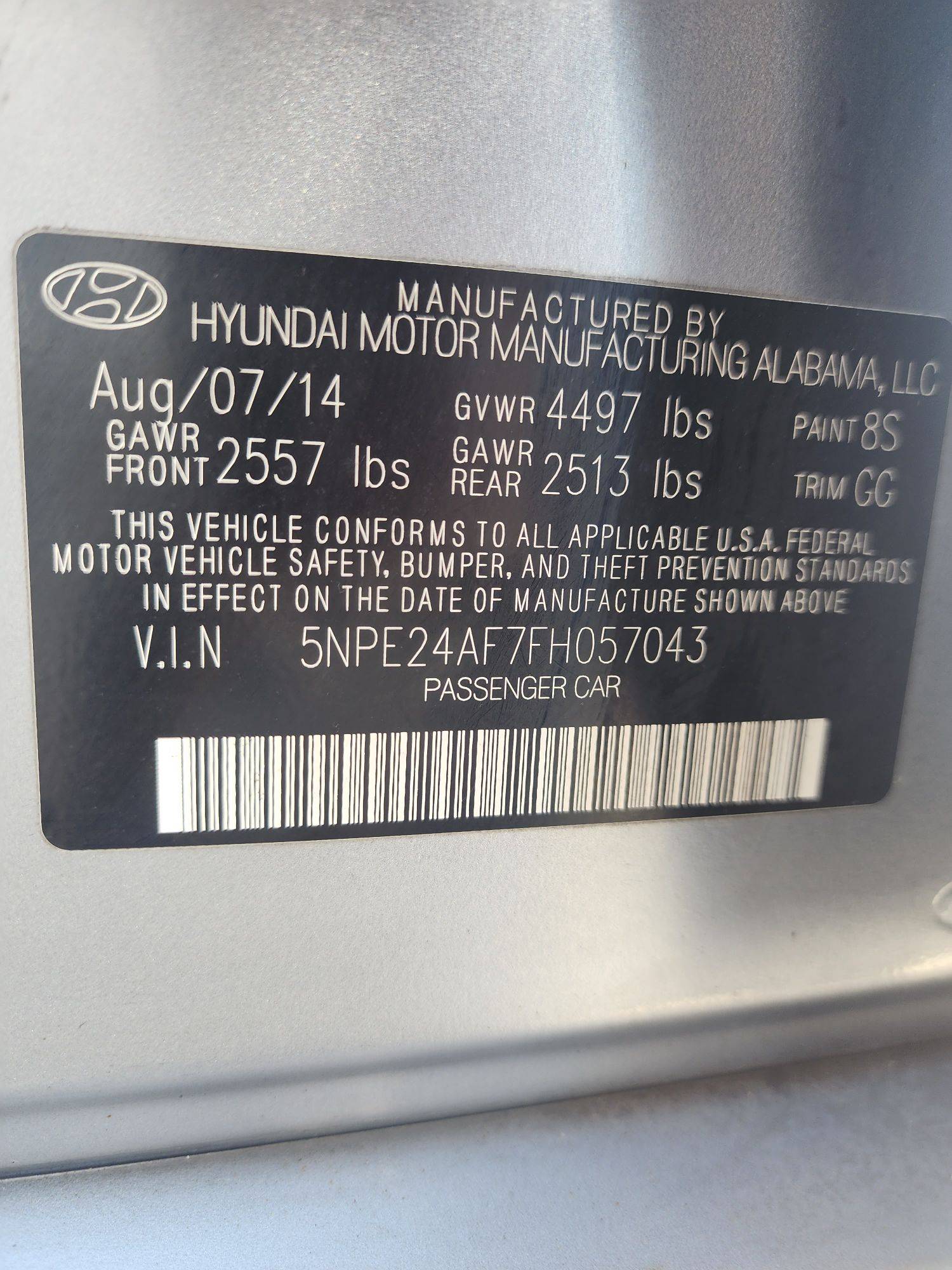 2015 HYUNDAI SONATA — 146200 Miles — Lot 67463033 - Marhaba Auctions Used Cars - Image 3