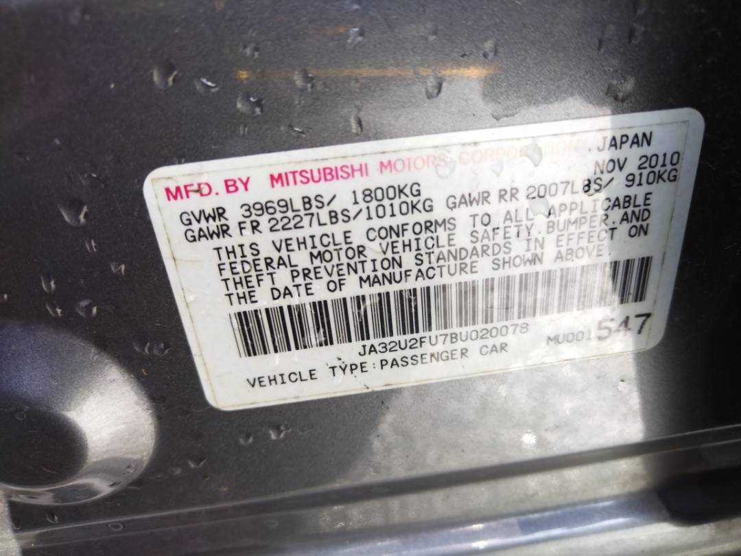 2011 MITSUBISHI LANCER — 181733 Miles — Lot 59178673 - Marhaba Auctions Used Cars - Image 3