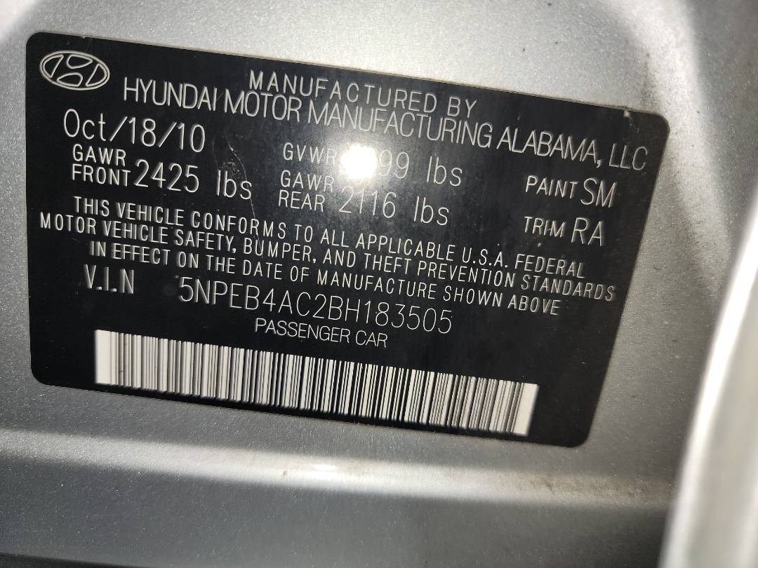2011 HYUNDAI SONATA — 221343 Miles — Lot 69845573 - Marhaba Auctions Used Cars - Image 9