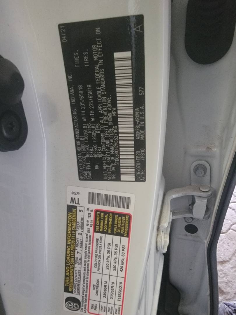 2021 TOYOTA HIGHLANDER — 109667 Miles — Lot S527166 — Main - Marhaba Auctions Used Cars - Image 10