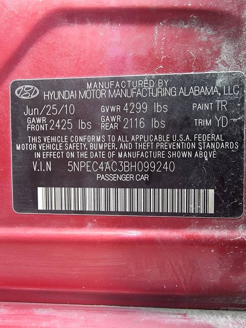 2011 HYUNDAI SONATA — 207250 Miles — Lot 215178 — Main - Marhaba Auctions Used Cars - Image 10