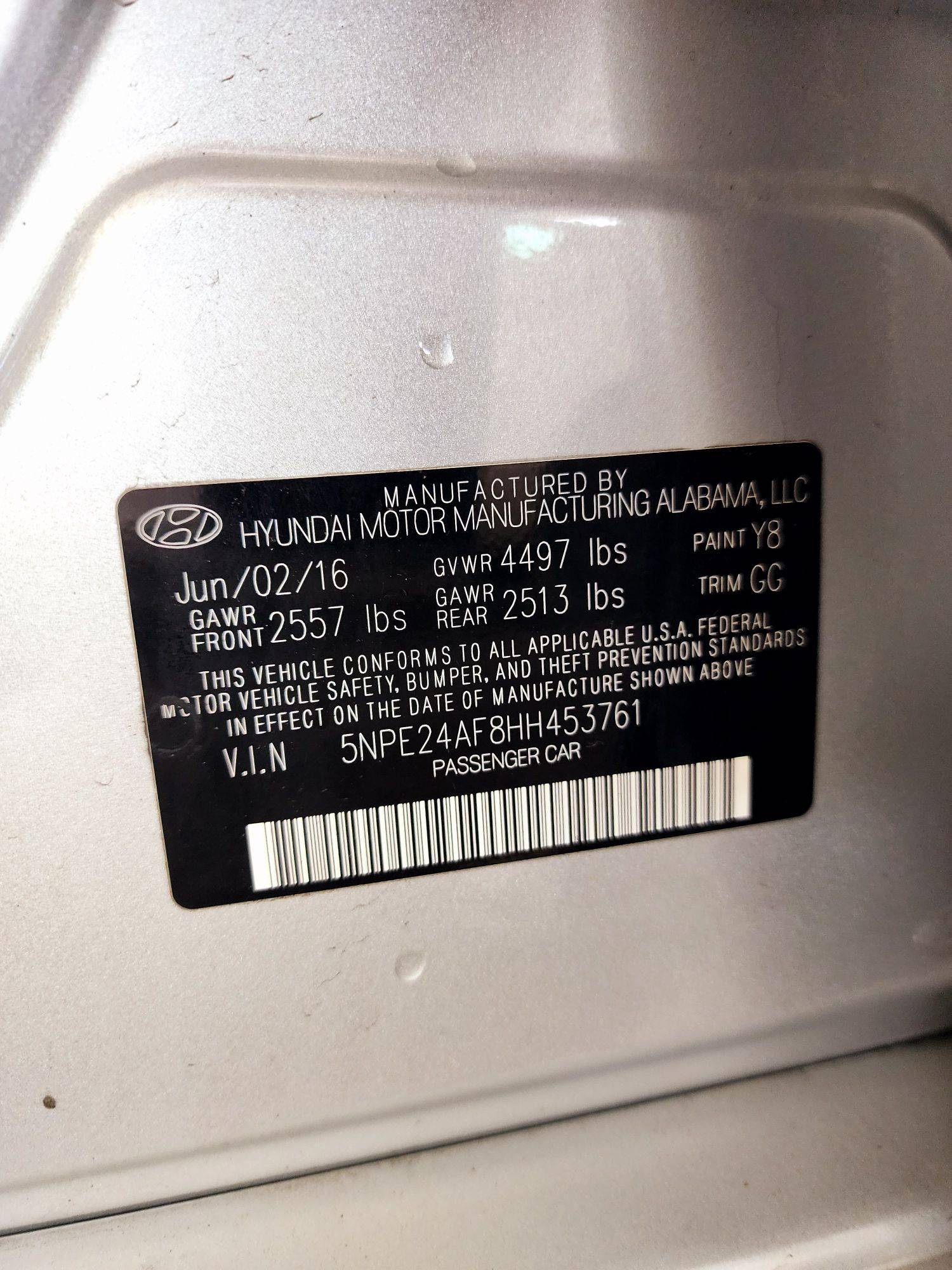2017 HYUNDAI SONATA — 80073 Miles — Lot 39789748 — Souq - Marhaba Auctions Used Cars - Image 9