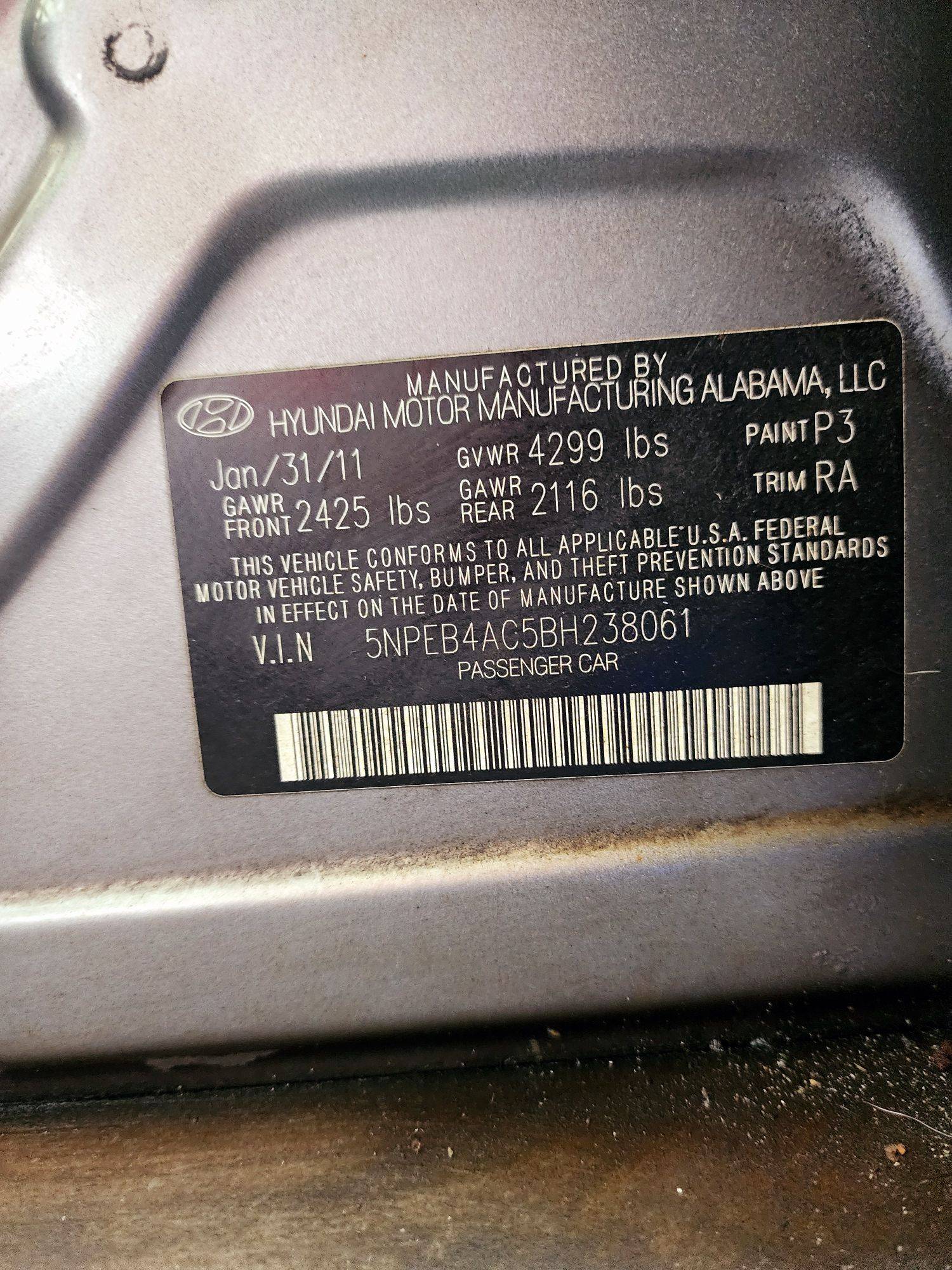 2011 HYUNDAI SONATA — 229024 Miles — Lot 67131764 — Souq - Marhaba Auctions Used Cars - Image 9