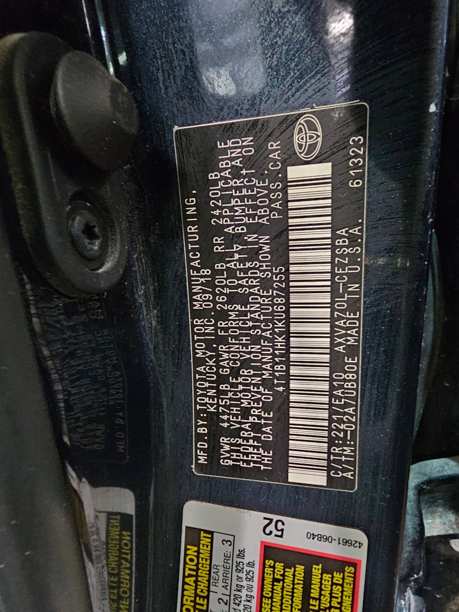 TOYOTA CAMRY 2019 - Marhaba Auction Used Cars - Image 10