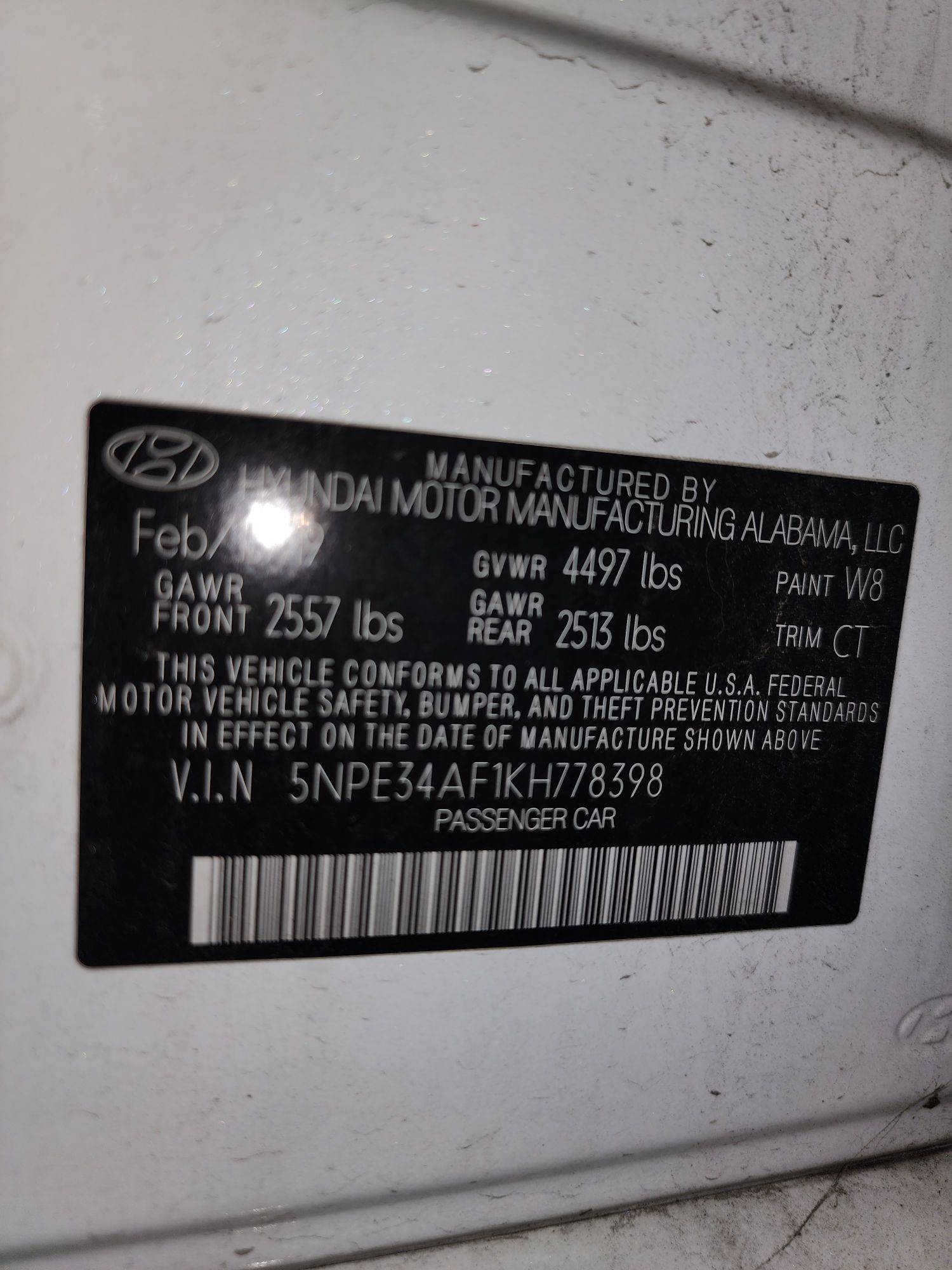 2019 HYUNDAI SONATA — 49036 Miles — Lot 778398 — Main - Marhaba Auctions Used Cars - Image 11