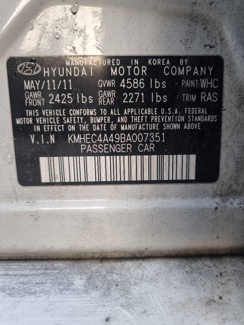 2011 HYUNDAI SONATA — 112024 Miles — Lot A007351 — Ind. 12 - Marhaba Auctions Used Cars - Image 9