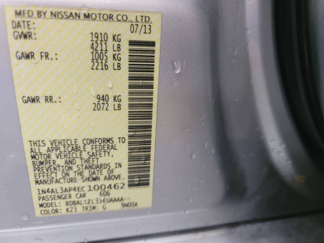 2014 NISSAN ALTIMA — 180467 Miles — Lot 73869913 - Marhaba Auctions Used Cars - Image 9