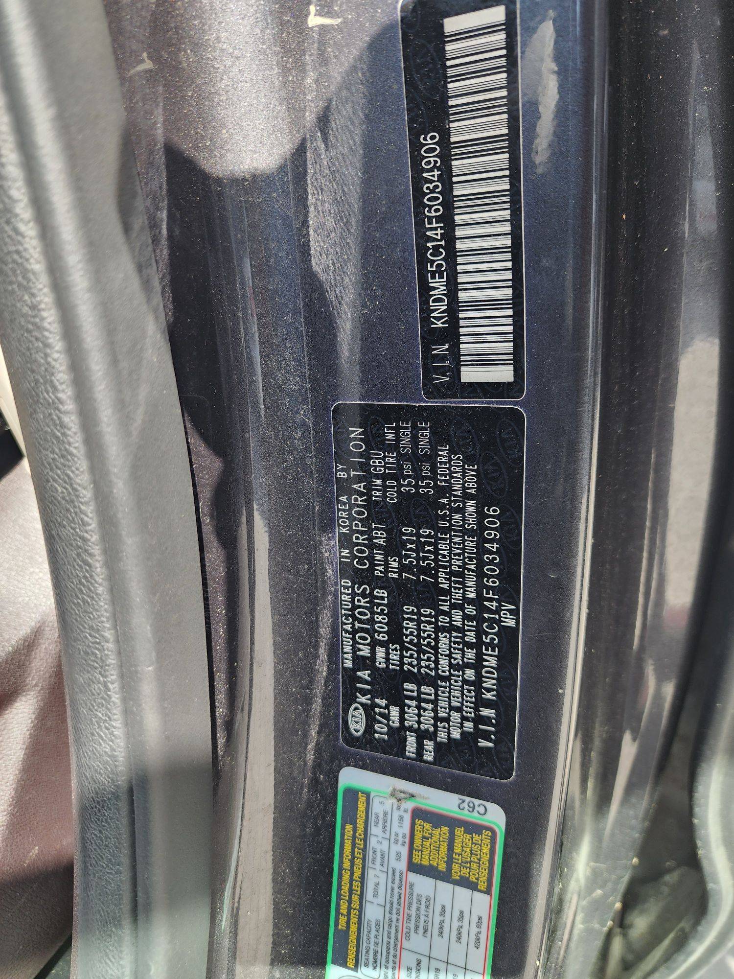 KIA SEDONA 2015 - Marhaba Auction Used Cars - Image 10