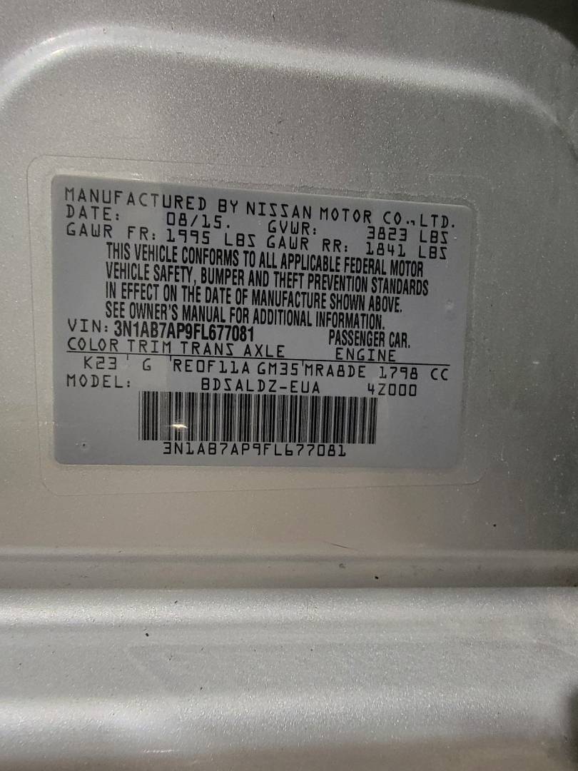 2015 NISSAN SENTRA — 143651 Miles — Lot L677081 — Main - Marhaba Auctions Used Cars - Image 9