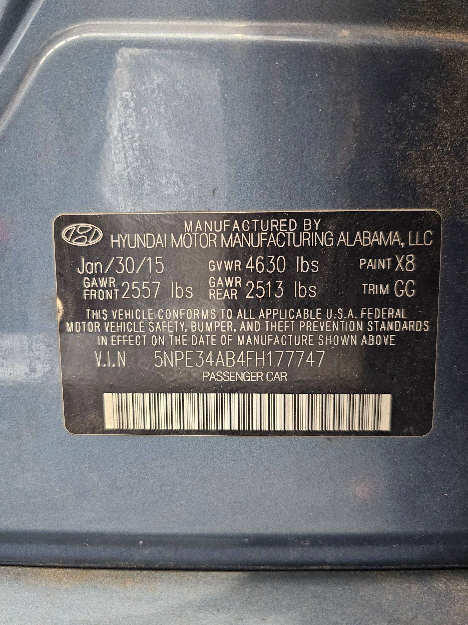 2015 HYUNDAI SONATA — 132581 Miles — Lot 203424 — Souq - Marhaba Auctions Used Cars - Image 10