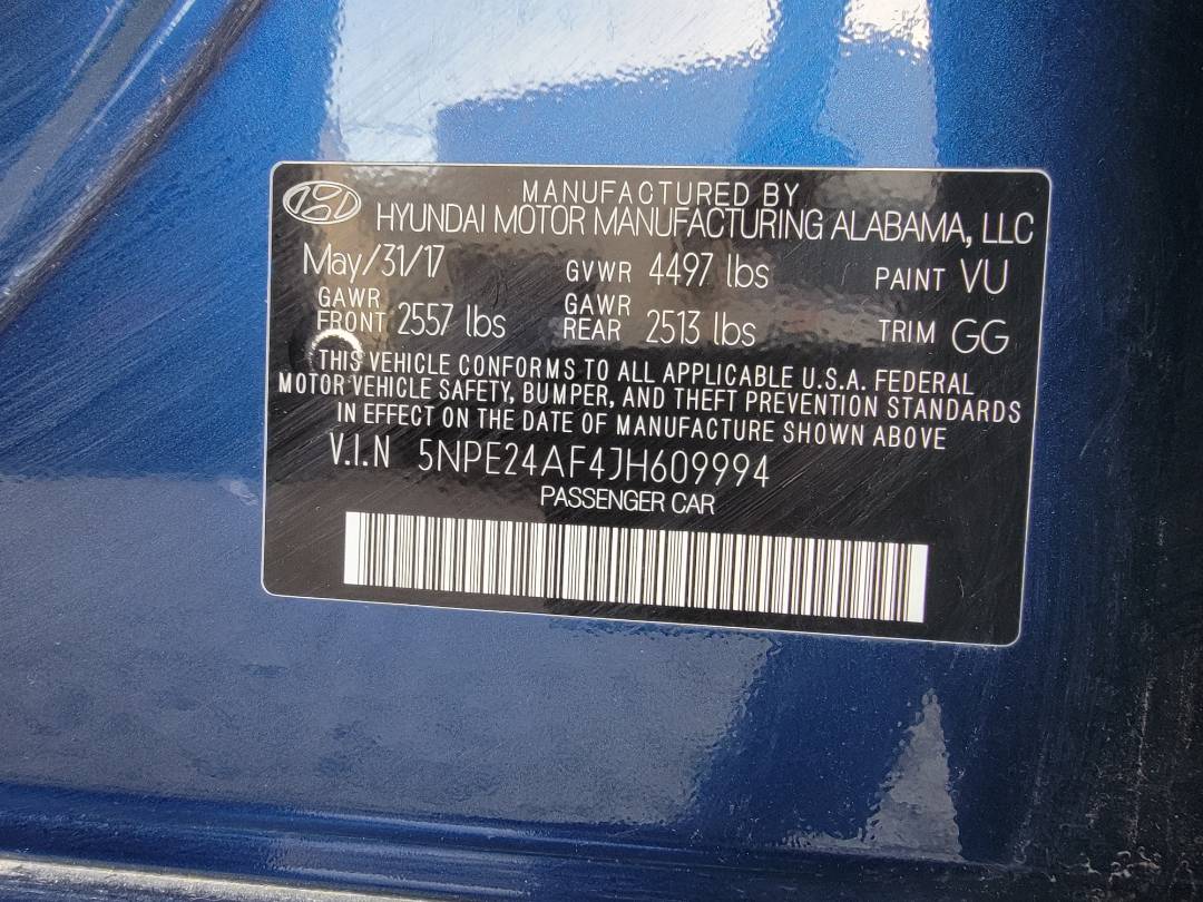 2018 HYUNDAI SONATA — 87884 Miles — Lot 4JH609994 — Main - Marhaba Auctions Used Cars - Image 9