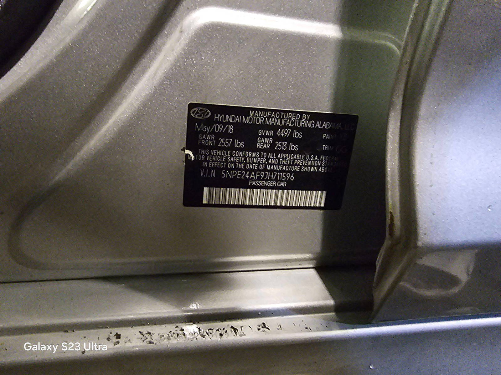 HYUNDAI SONATA 2018 - Marhaba Auction Used Cars - Image 9