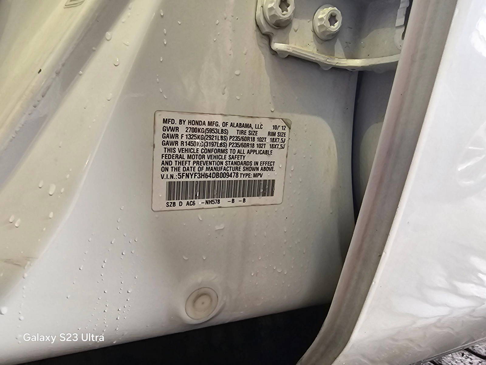 HONDA PILOT 2013 - Marhaba Auction Used Cars - Image 11