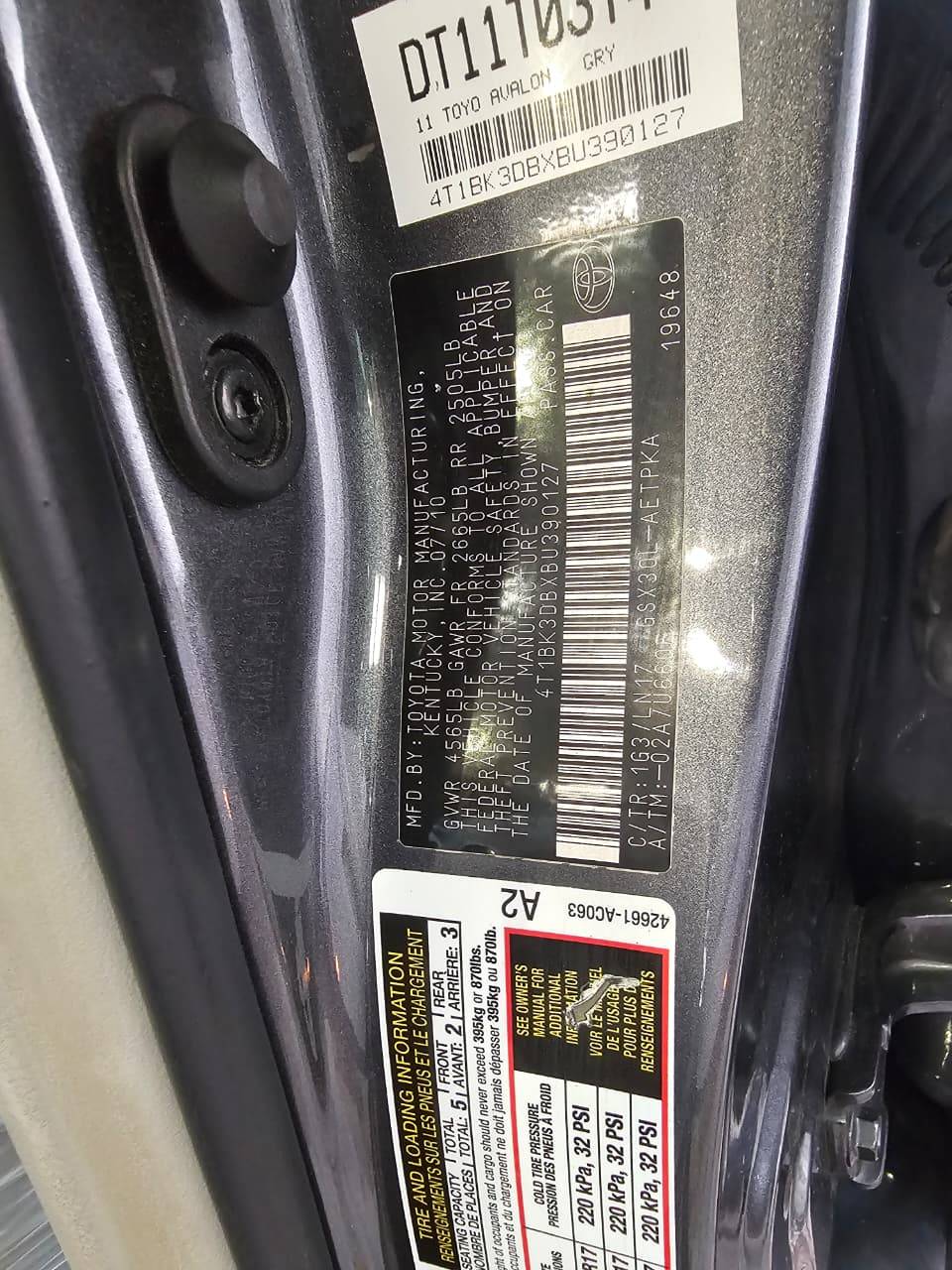 2011 TOYOTA AVALON — 145011 Miles — Lot BU390127 — Main - Marhaba Auctions Used Cars - Image 10