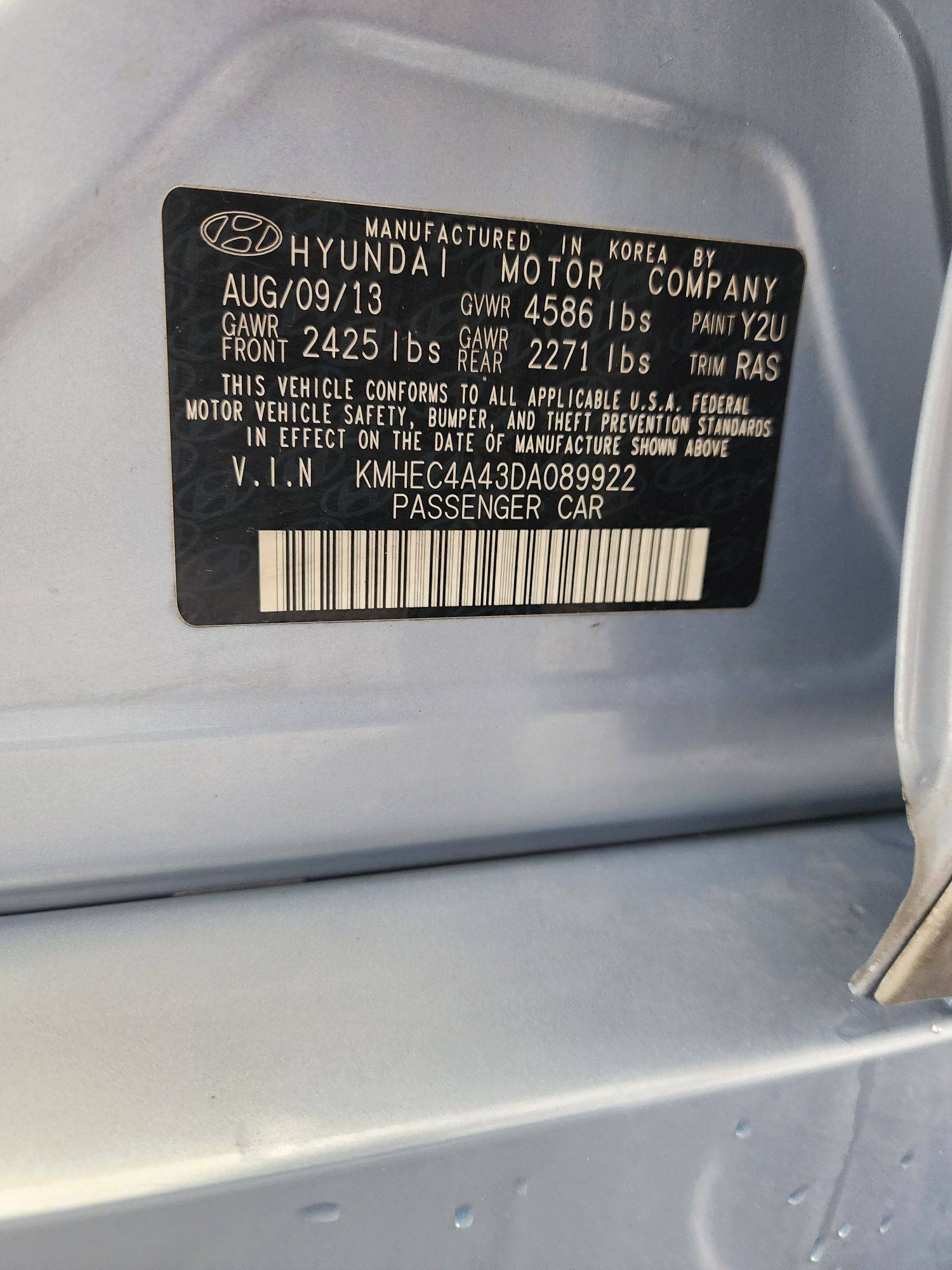 2013 HYUNDAI SONATA — 191550 Miles — Lot 37597939 - Marhaba Auctions Used Cars - Image 10