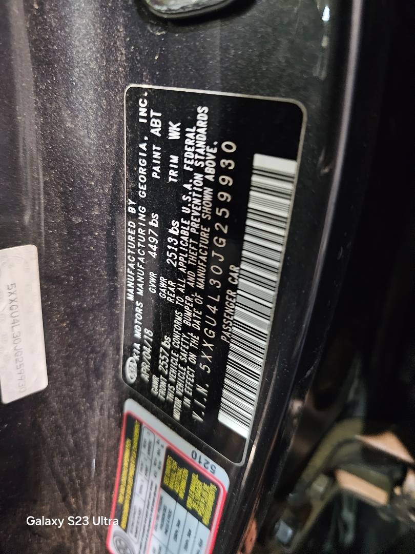 2018 KIA OPTIMA — 218596 Miles — Lot G259930 — Main - Marhaba Auctions Used Cars - Image 9