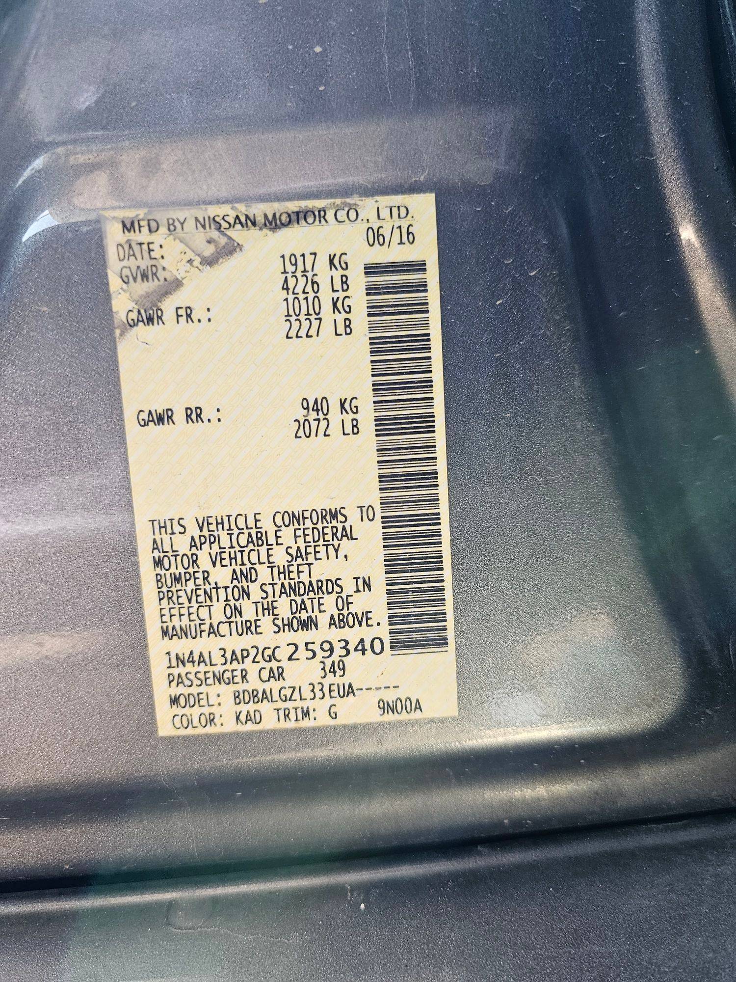 NISSAN ALTIMA 2016 - Marhaba Auction Used Cars - Image 9