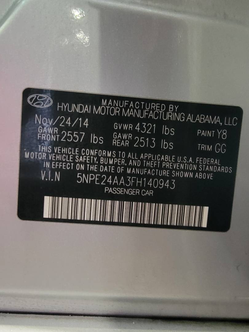 2015 HYUNDAI SONATA — 198123 Miles — Lot H140943 — Main - Marhaba Auctions Used Cars - Image 10