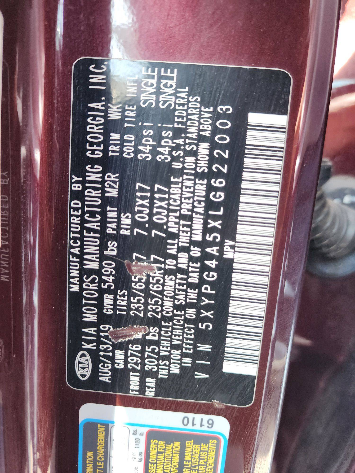 2020 KIA SORENTO — 59179 Miles — Lot 47578974 — Souq - Marhaba Auctions Used Cars - Image 9