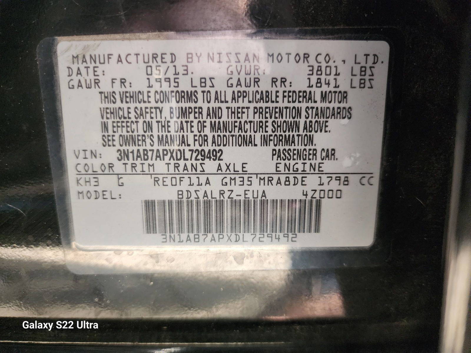 2013 NISSAN SENTRA — 152471 Miles — Lot 38995161 - Marhaba Auctions Used Cars - Image 11