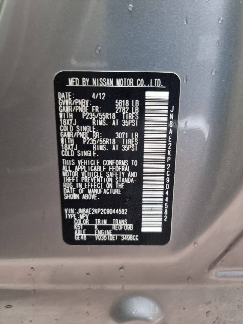2012 NISSAN QUEST — 161060 Miles — Lot 214587 — Ind. 12 - Marhaba Auctions Used Cars - Image 10