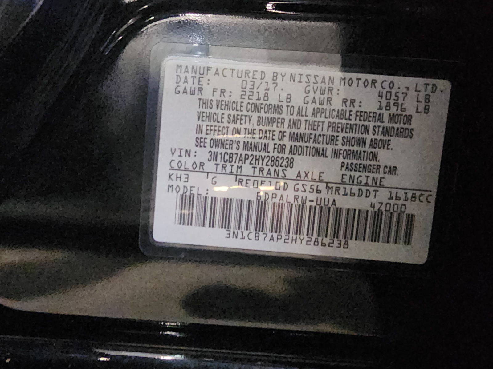 2017 NISSAN SENTRA — 131405 Miles — Lot 75817044 — Al Quoz - Marhaba Auctions Used Cars - Image 11