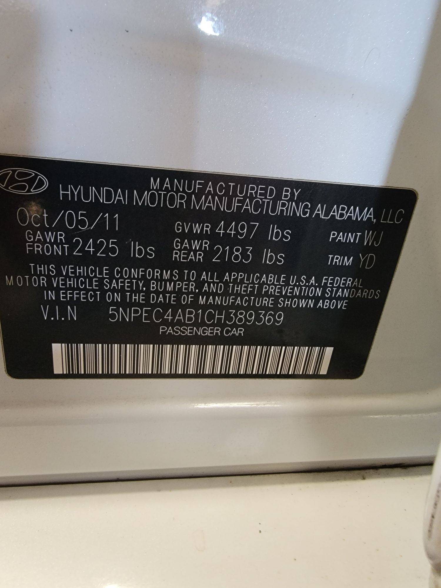 HYUNDAI SONATA 2012 - Marhaba Auction Used Cars - Image 10