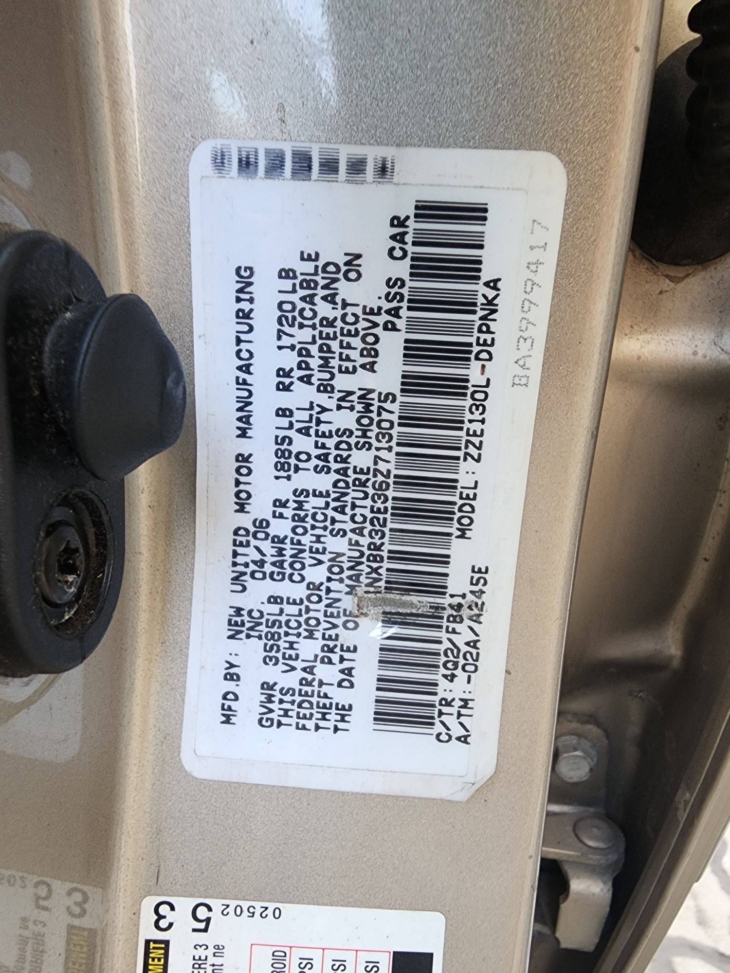 2006 TOYOTA COROLLA — 106241 Miles — Lot 13075 — Main - Marhaba Auctions Used Cars - Image 10