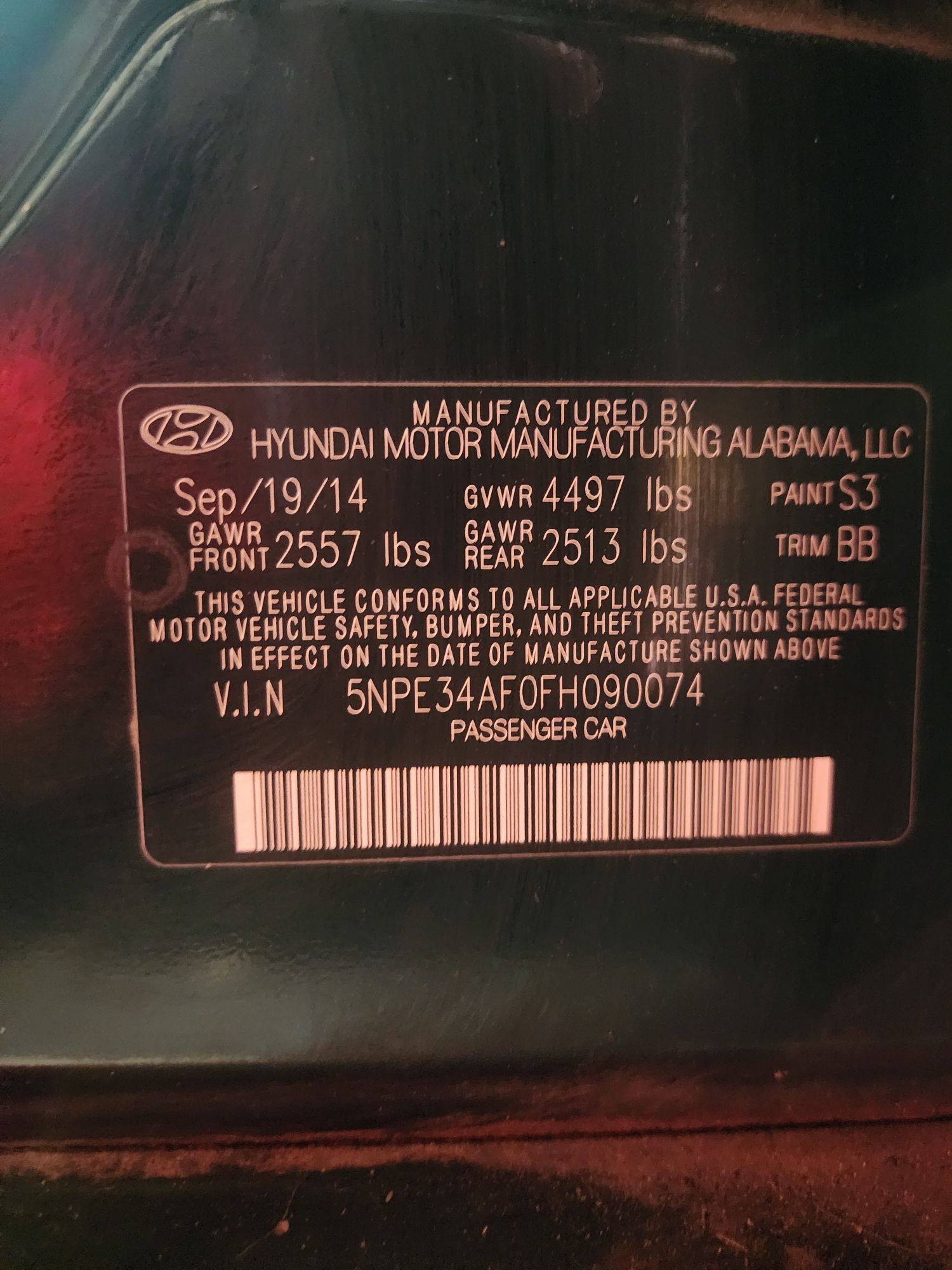 2015 HYUNDAI SONATA — 175747 Miles — Lot 41073394 — Al Quoz - Marhaba Auctions Used Cars - Image 8