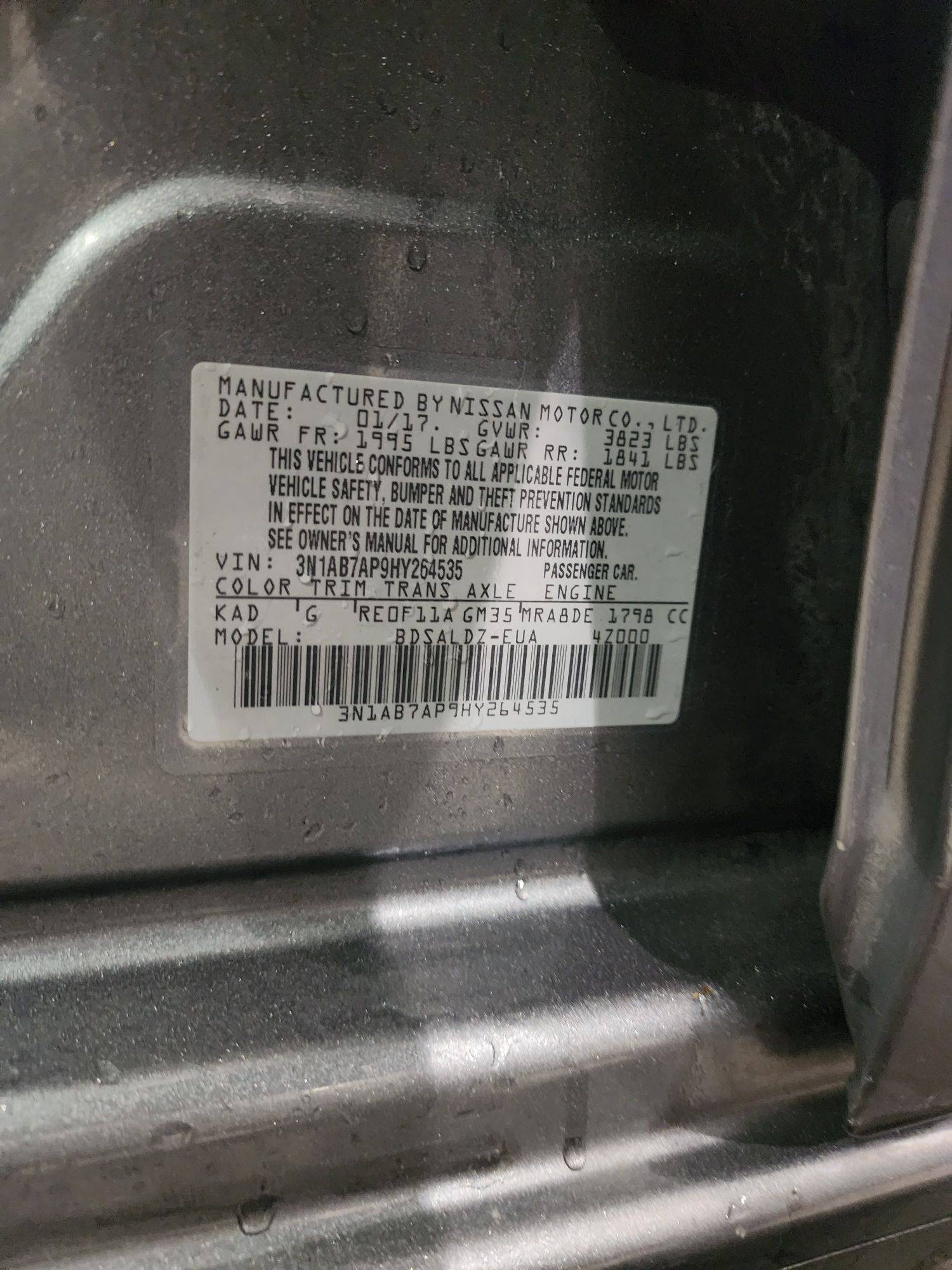 2017 NISSAN SENTRA — 123663 Miles — Lot 61603683 - Marhaba Auctions Used Cars - Image 10
