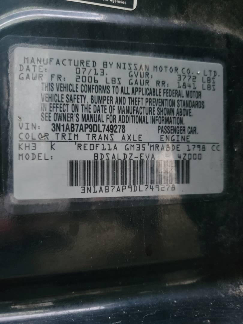 2013 NISSAN SENTRA — 176913 Miles — Lot 38611700 - Marhaba Auctions Used Cars - Image 9