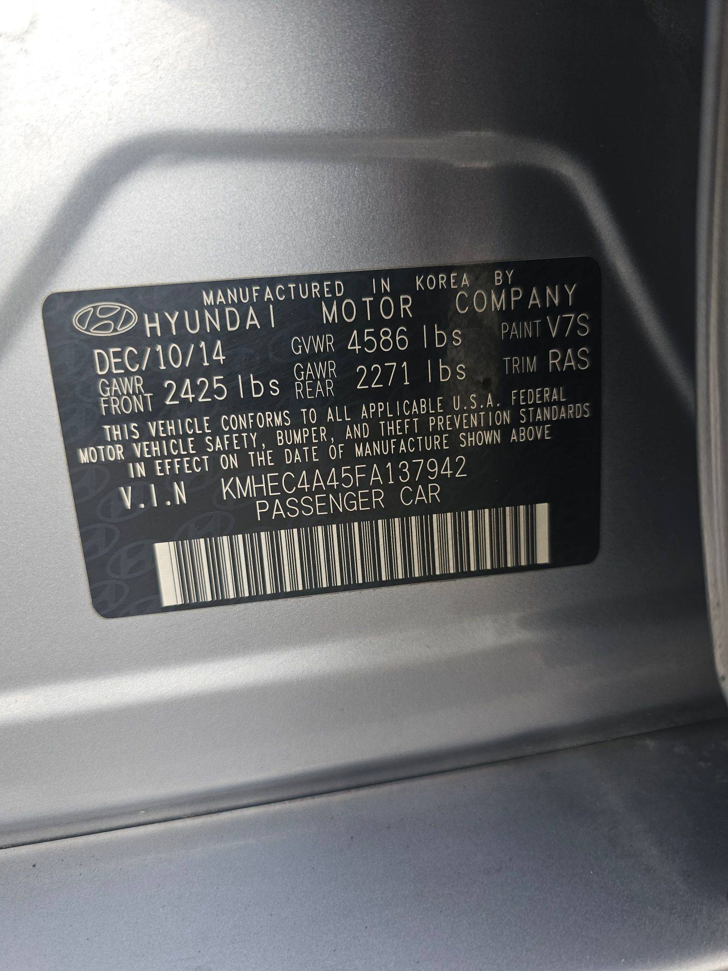 2015 HYUNDAI SONATA — 184677 Miles — Lot 45FA137942 — Souq - Marhaba Auctions Used Cars - Image 9